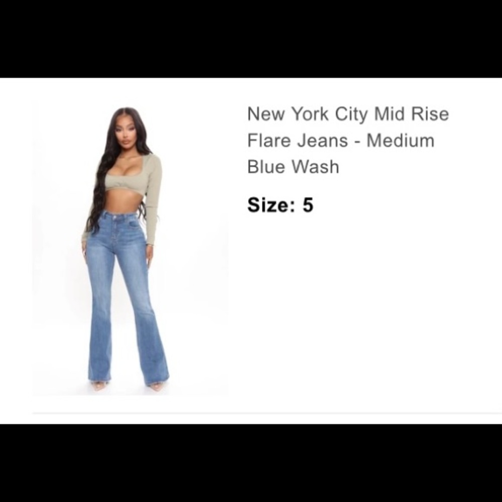 NWT FashionNova New York City Mid Rise Flare Jeans